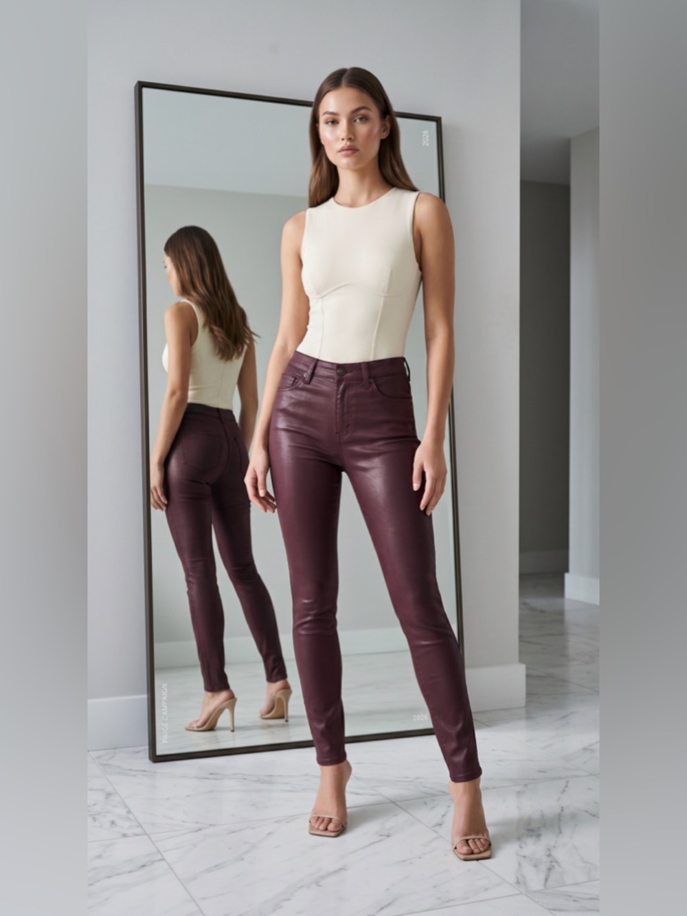 Paige Verdugo Ultra Skinny Jeans – Wine Luxe Coating